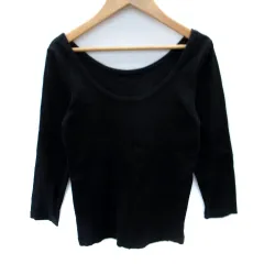 ロペ ROPE Tシャツ カットソー 七分袖 Uネック 紺 ネイビー /SM10のサムネイル