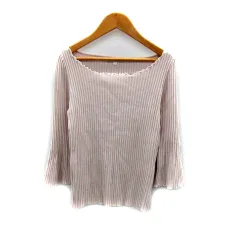 プロポーション ボディドレッシング PROPORTION BODY DRESSING リブニット カットソー ラウンドネック 七分袖 無地 2 薄ピンク /SY46