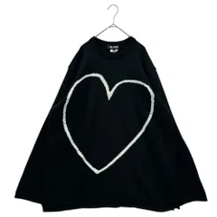 BLACK COMME des GARCONS(ブラックコムデギャルソン) 22AW Front Heart Oversized Acrylic Knit フロント ハート オーバーサイズ アクリル ニット 1J-N001 S ブラック×ホワイト AD2022のサムネイル