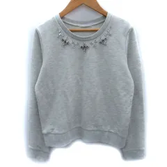 オペークドットクリップ OPAQUE.CLIP トレーナー スウェット ラウンドネック ビジュー M グレー /SM18