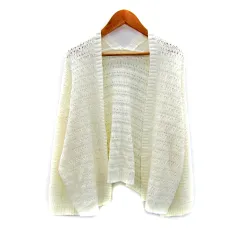 スタディオクリップ Studio Clip ニットカーディガン ミドル丈 前開き F 白 ホワイト /SY2