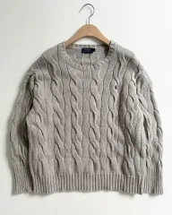 POLO RALPH LAUREN ポロラルフローレン 新モデル ウィメンズライン グレー COLOR ケーブル コットン ニット