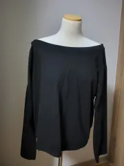 服 ブラック ルーズフィット 長袖 Tシャツ Free