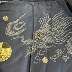 男性着物 キングサイズ 羽織 羽裏龍の絞り 髭紬 正絹 着物 MK-5429