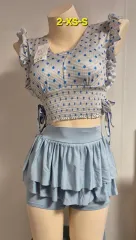 水玉柄 フリル ビキニ XS-S サイズ