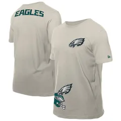 ニューエラ メンズ トップス Tシャツ Mens New Era Light Beige Philadelphia Eagles Multi Patch TShirt Eag Lt Bei ベージュ