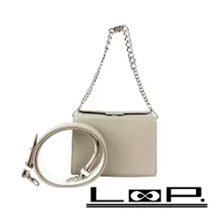 サマンサベガ ■新同■ チェーンモチーフスクエアバッグ ショルダーバッグ 2WAY レザー グレー グレージュ ホワイト シルバー 【448591】7