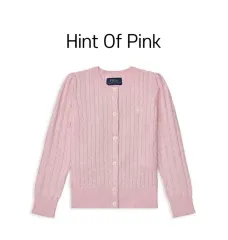 ポロラルフローレン ピンク ケーブル ガールズ ニット カーディガン XL