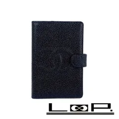 シャネル■美品■ 手帳カバー 5つ穴 ココマーク キャビアスキン レザー ブラック 箱 【516153】8