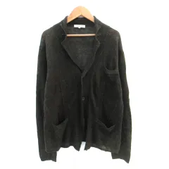 グローバルワーク GLOBAL WORK ニットカーディガン ミドル丈 麻 リネン S カーキ /SM4