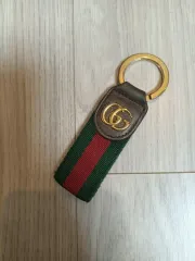 (正規品)グッチ オーディピア GG ロゴ キーホルダー ストライプ