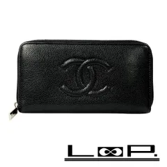 シャネル ■美品■ ラウンド ジップ 長財布 キャビア スキン レザー ブラック 【440212】12