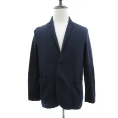 ザショップティーケー THE SHOP TK テーラードジャケット ミドル丈 シングルボタン 無地 M 紺 ネイビー /YS18