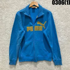 プーマ ブルー ジップアップ トレーナー ジャケット m