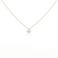 極美品 ete K18YG サークル ダイヤモンドネックレス 0.14ct エテ 