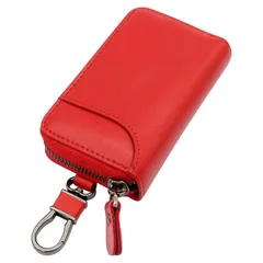 【新品】 [ネグエス] キーケース メンズ スマートキーケース スマートキー対応 車 カード入れ付き 大容量 レッド 1