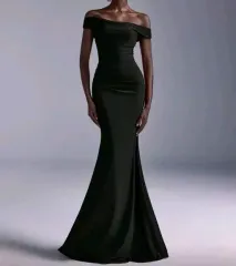 ブラック オフショルダー ドレス ウェディング撮影 ドレス マーメイド ドレス