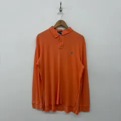 ポロ ラルフローレン 長袖 ポロシャツ オレンジ メンズ XL