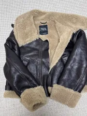 ザラ オーバーサイズ クロップド ムートン