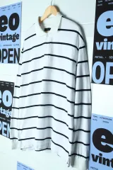 （F）ファンタメンタリスト KARA 長袖Tシャツ オーバーサイズ ストライプ アメカジ -176B8