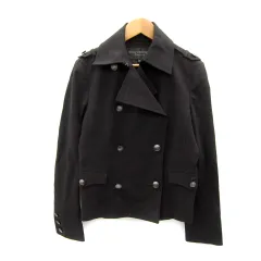 ボディドレッシングデラックス BODY DRESSING Deluxe オープンカラージャケット ミドル丈 ダブルボタン 無地 38 M 茶 ブラウン /SY25のサムネイル
