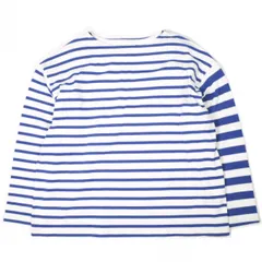 B:MING by BEAMS ビーミング バイ ビームス 22SS ドロップショルダーボートネックカットソー 92-14-0160-147 L BLUE/WHITE 長袖 ボーダー バスクシャツ BEAMS百名品 トップス g25840