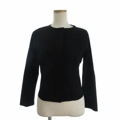 シビラ SYBILLA 美品 フロントポケットニットジャケット 長袖 ノーカラー 無地 比翼 GBSAV-03450 黒 ブラック Mのサムネイル