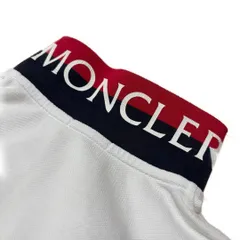 モンクレール　襟ロゴ　ワッペン　白ポロシャツ　S 国内正規品 5S254