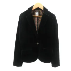 エムケー ミッシェルクラン MK MICHEL KLEIN テーラードジャケット ミドル丈 シングルボタン 総裏地 40 L 黒 ブラック /YK18 のサムネイル