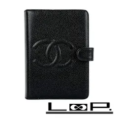 シャネル ■美品■ 手帳カバー 6穴 システム手帳 ココマーク キャビアスキン ブラック 箱 【567087】13