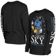 ニューエラ メンズ トップス Tシャツ Mens New Era Black Chicago Sky Old School Sport Long Sleeve TShirt Wnblack ブラック