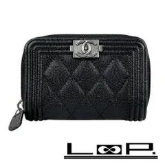 シャネル ■美品■ ボーイシャネル コインケース 小銭入れ ココマーク キャビアスキン ブラック A80602 箱 【550607】13