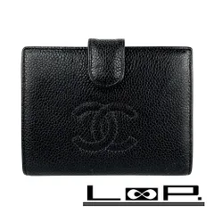 シャネル ■中古■ 二つ折り財布 ウォレット ココマーク キャビアスキン ブラック A13497 箱 【546938】13