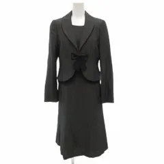 アラマ Alama アンサンブル フォーマル ジャケット 半袖ワンピース ひざ丈 総裏地 レース リボン付 9YR グレー /GV