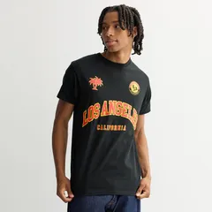アニメキャラクター メンズ トップス Tシャツ グラフィック Licensed Character Mens Los Angeles Varsity 16 Graphic Tee Black ブラック