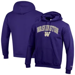 チャンピオン メンズ トップス Tシャツ ロゴ フリース パーカー MensChampion Purple Washington Huskies Arched Logo Fleece Pullover Hoodie Wsh Purple パープル