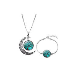 【新品】 Chiorgone 生命の木ジュエリーセット - レディース スピリチュアルムーンペンダントブレスレットイヤリング - 成長の知恵のシンボルギフト 0