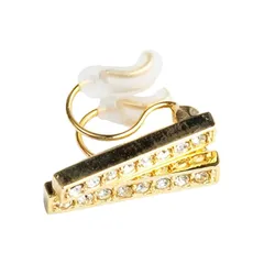 【新品】 【MUK公式】金属アレルギー対応 痛くないイヤリング レディース ニッケルフリー 人気 ラインストーンノンホールイヤリング普段使い ジュエリー ギフト ファッション かわいい おしゃれ アクセサリー 両耳 2個セット (ゴールド) プレゼント