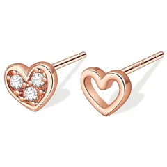 【新品】 TALONIAピアス レディース 金属アレルギー対応 つけっぱなし 純銀 ジルコン非対称 ハート シルバー925 小きい セカンド 人気 可愛い ジルコン 誕生日 母の日 記念日 クリスマス 両耳用 お祝い 贈り物