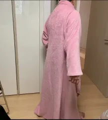 ピンク ロング フリース レディース パジャマ ガウン