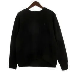 ポロ ラルフローレン POLO RALPH LAUREN ショルダージップ トレーナー 長袖 ブラック M 260217E