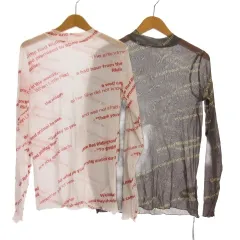 ジーナシス JEANASIS バイアスロゴシアー トップス 長袖 カットソー F 2枚セット ホワイト グレー ■GY12