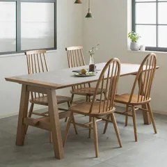 ♪ゆったり4人掛 メラミン天板 ダイニングテーブル(単品) ［幅180cm］　　　　ダイニング テーブル 木製テーブル 家族 ファミリー おしゃれ ヴィンテージのサムネイル