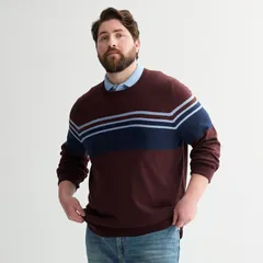 ソノマ メンズ アウター ニット・セーター クルーネック トール ジャージー Big Tall Sonoma Goods For Life Jersey Crewneck Sweater Burgunのサムネイル