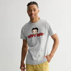 アニメキャラクター メンズ トップス Tシャツ グラフィック Licensed Character Mens Betty Boop Graphic Tee Heather Gray グレー
