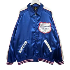 Needles ニードルズ 国内正規 26SS Stadium Jacket Polu Sateen スタジアムジャケット サテン ジップブルゾン SX216A 定価64900円 Navy ネイビー 紺 XL