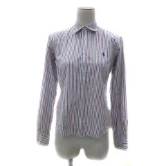 ポロゴルフ ラルフローレン POLO GOLF RALPH LAUREN ゴルフウェア シャツ ブラウス 長袖 ストライプ柄 2 マルチカラー 赤 レッド /YS14 ■GY53