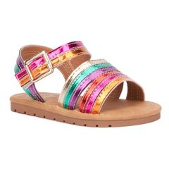 オリビアミラー レディース シューズ サンダル Olivia Miller Kids Rainbow Sandals with Buckle Closure Rainbow