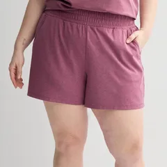 Tek Gear レディース ボトムス ハーフパンツ・ショーツ プラスサイズ ショートパンツ Plusize Tek Gear Essential Soft Relax Shortspanish Wine ワイン