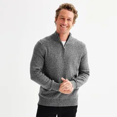 ソノマ メンズ アウター ニット・セーター Mensonoma Goods For Life Midweight 14Zip Sweater Grey Nep グレーのサムネイル